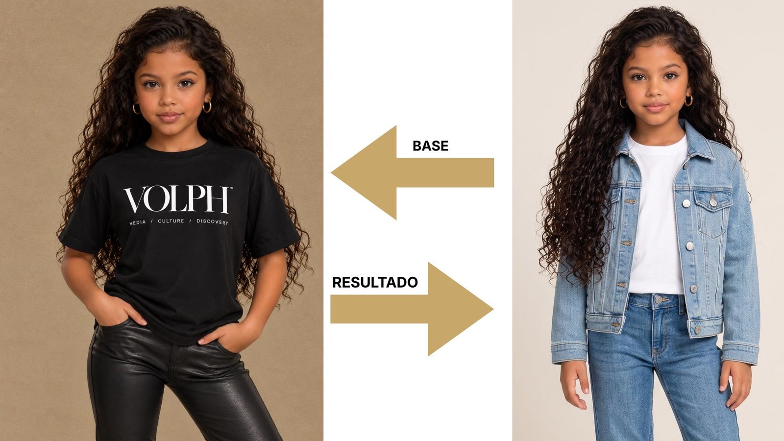 Exemplo de foto de referência e criação com Book Kids IA